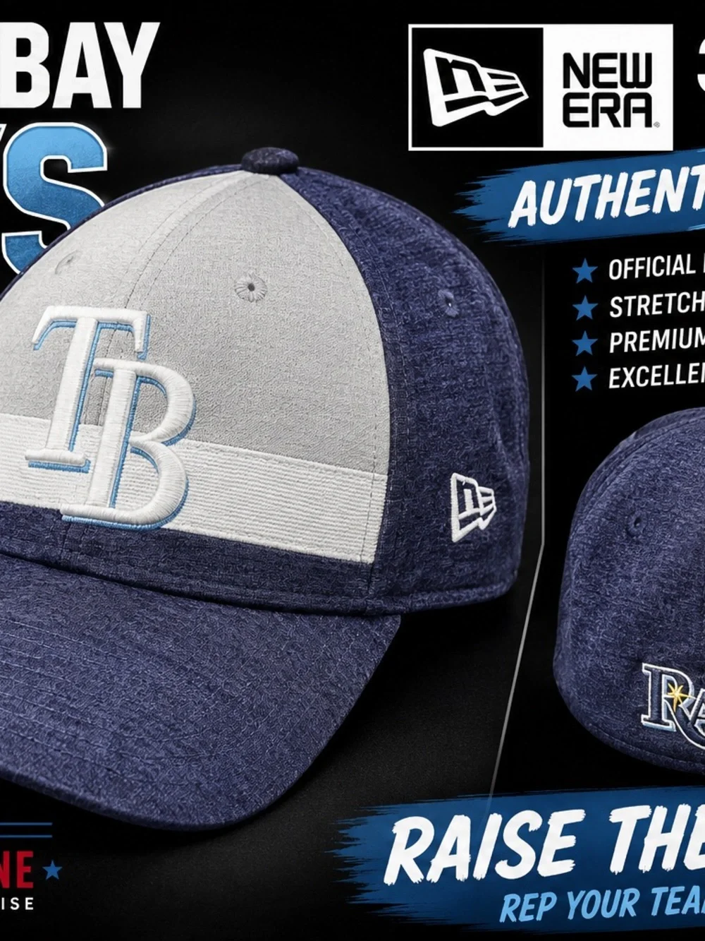 New Era Tampa Bay Rays Navy & Light Gray Two-Tone Adjustable Cap